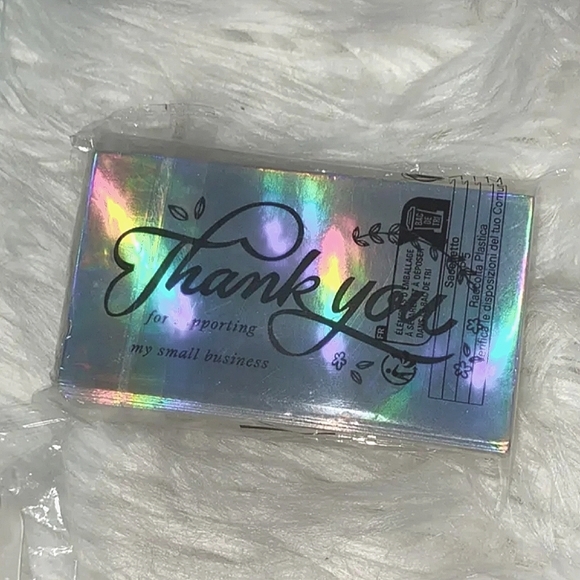 100pk DELIGHT YOUR CUSTOMERS W/ COLORFUL HOLOGRAPHIC THANK YOU CARDS & LABELS - Picture 6 of 12